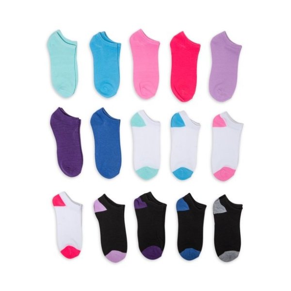 Girls Socks, 15-Pack, Sizes S-L