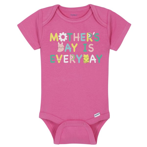 Mother's Day Premium Short Sleeve Onesies® Brand Bodysuit - Hot Pink