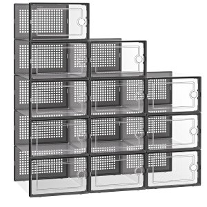 Kuject Shoe Organizers Storage Boxes for Closet, 12 Pack