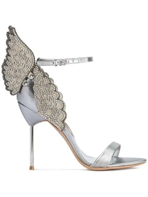 Silver Evangeline butterfly 100 sandals