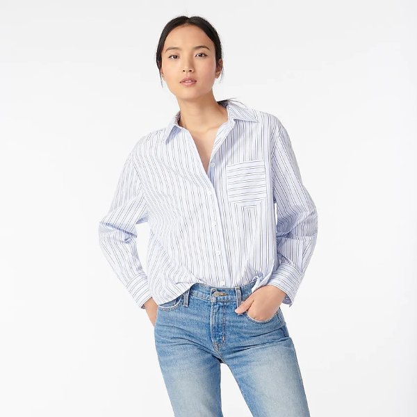 Thomas Mason® for J.Crew relaxed button-up shirt in stripe