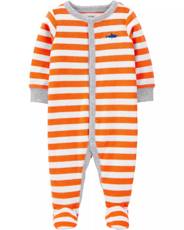 Striped Snap-Up Terry Sleep & PlayStriped Snap-Up Terry Sleep & Play
