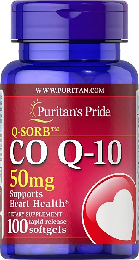 Q-Sorb CoQ10 50mg, Contributes to Heart Wellness,100 Softgels by Puritan's Pride