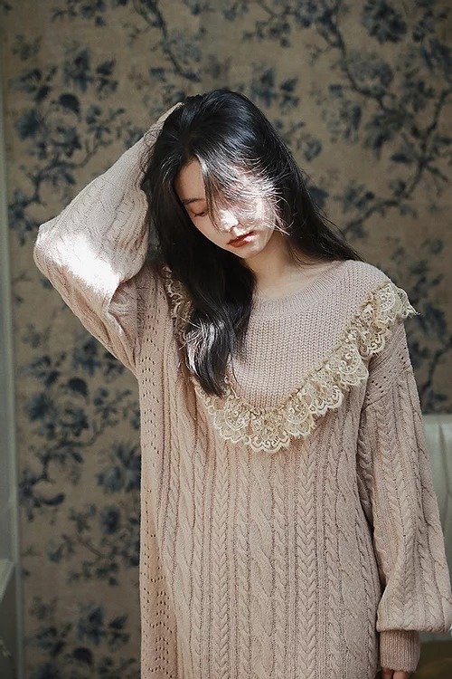 MOLIFUSU | Lace Mermaid Knit Dress