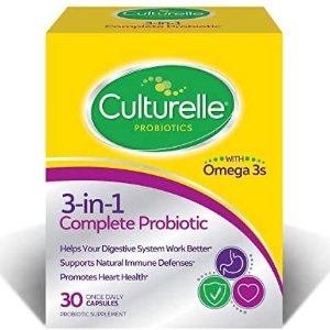 Culturelle 3-in-1 Complete Probiotic Daily Formula Once Per Day Dietary Supplement