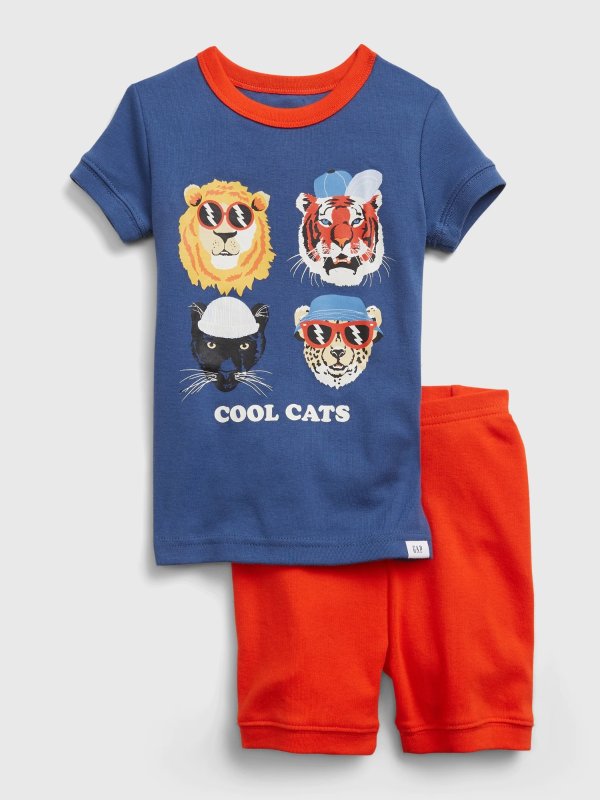 babyGap 100% Organic Cotton Cool Cats Short PJ Set