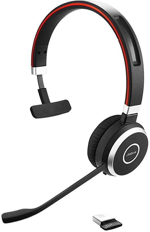 Evolve 65 UC Wireless Headset, Mono – Includes Link 370 USB Adapter – Bluetooth Headset with Industry-Leading Wireless Performance, Passive Noise Cancellation, All Day Battery