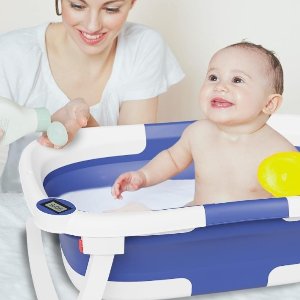 史低价：napei 便携式可伸缩婴幼儿浴盆，带水温显示