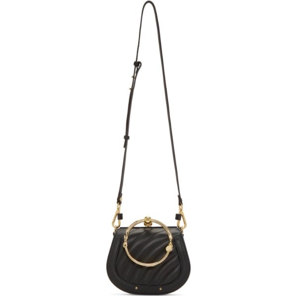 - Black Small Quilted Nile Bracelet Bag