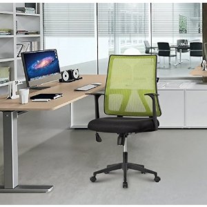 LANGRIA Mesh Office Task Chair Ergonomic 360 Degree Swivel Synchro Tilt Mechanism Mesh Upholstered Seat Pan, Max 285lbs