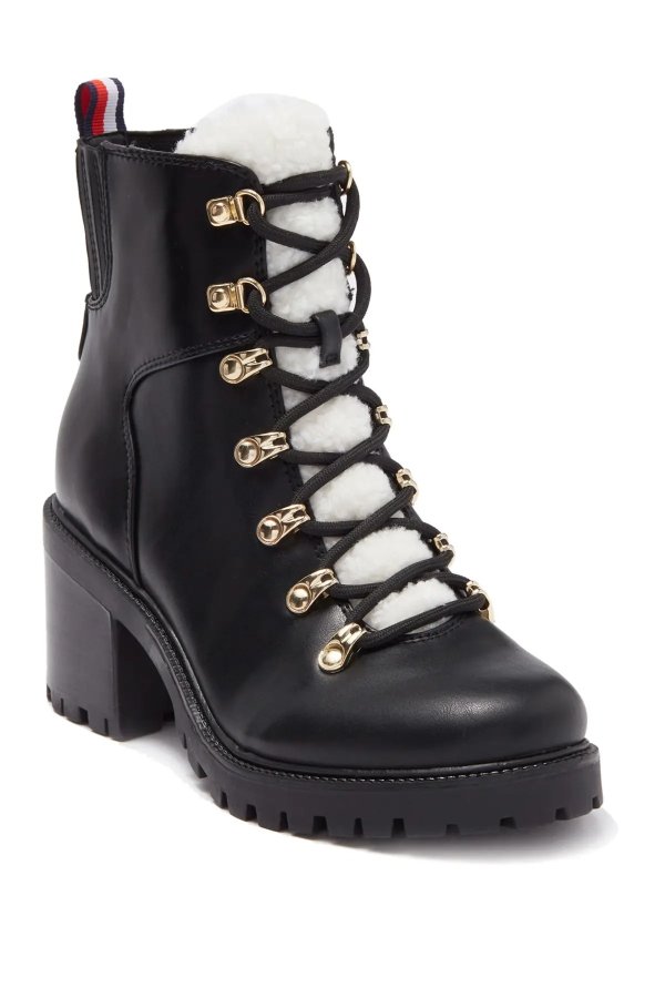 Faux Shearling Lace Up Boot
