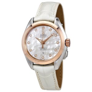 Dealmoon Exclusive: OMEGA Mother of Pearl Diamond and Sedna Gold Ladies Watch