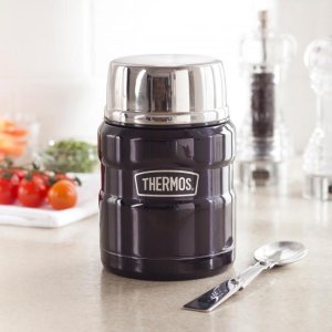 Thermos Stainless King Food Jar with Folding Spoon, 16 ounce,