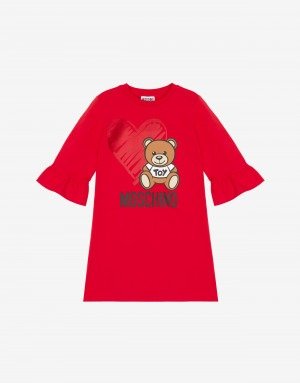 Dress with heart and Moschino Teddy Bear - New Collection FW19 - Kids - Moschino | Moschino Shop Online