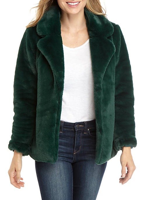 Women's Solid Fur Jacket