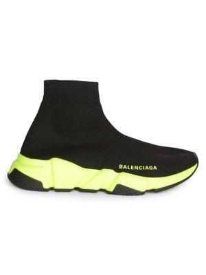 - Speed Knit Fluorescent Sole Sneakers