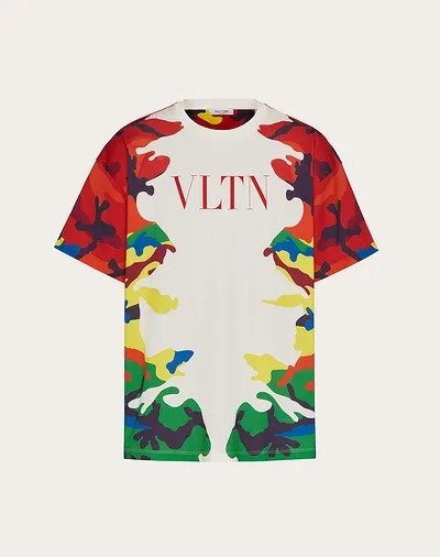 COTTON T-SHIRT WITH CAMOU7 PRINT for Man | Valentino Online Boutique