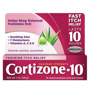Cortizone 10 Intensive Feminine Itch, White, Unscented, 1 Ounce