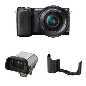 Sony Alpha NEX-5TL WiFi Flip Screen Digital Camera 16.1MP + 16-50mm + View Finder + Black Case