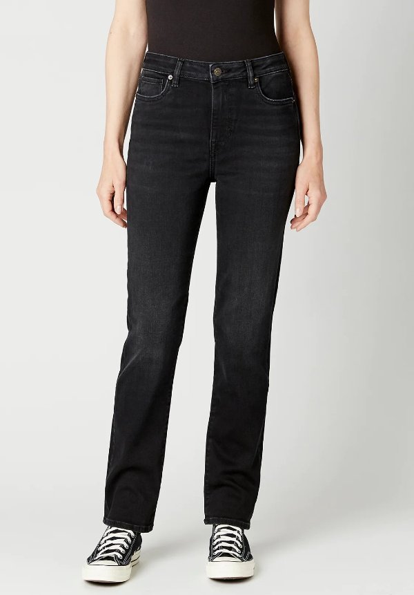 High Rise Straight Jayden Women's Jeans in Faded Black - BL15834