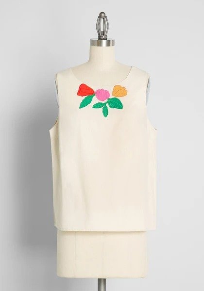 Side Of Fruit Embroidered Sleeveless Top