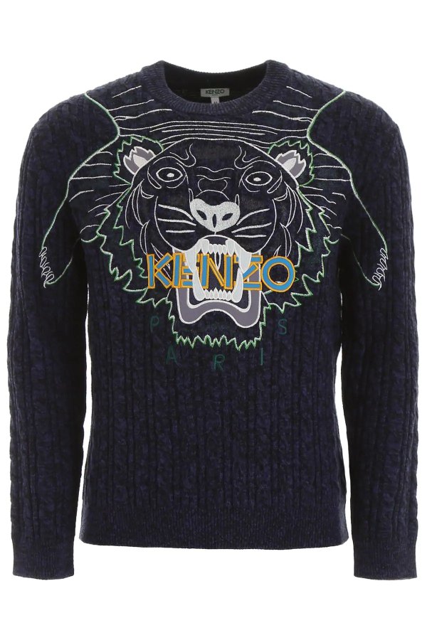 TIGER EMBROIDERY PULLOVER