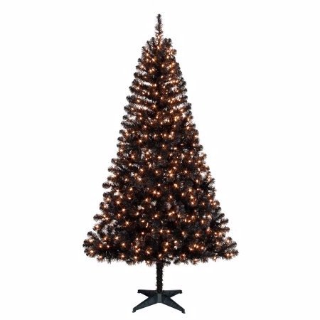 Holiday Time Pre-Lit 6.5' Madison Pine Black Artificial Christmas Tree, Clear-Lights - Walmart.com