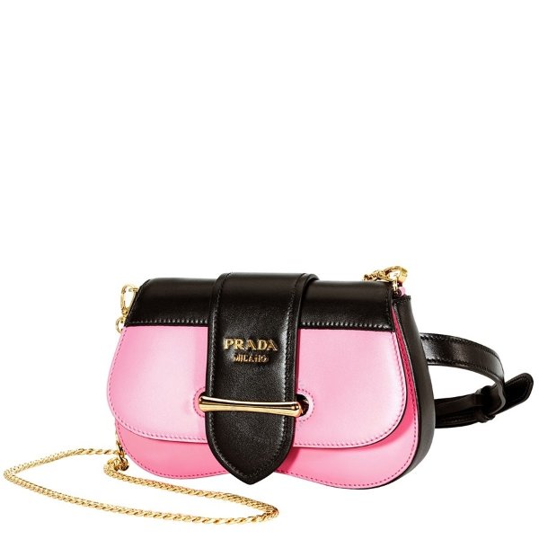 Sidonie Leather Belt-Bag- Black/Pink