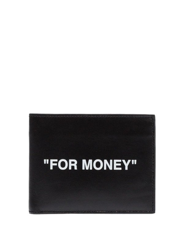 For Money-print leather bi-fold wallet