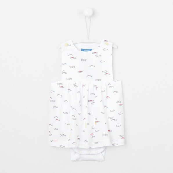 Baby girl dress with sewn-in bodysuit