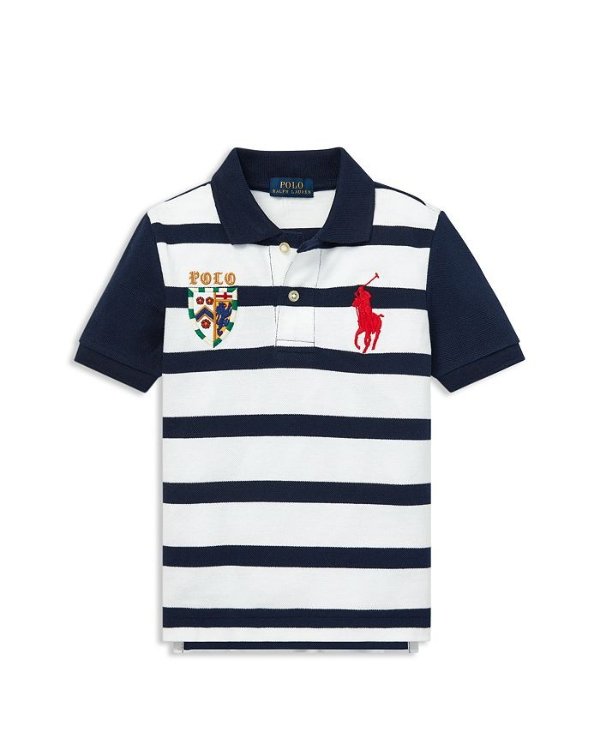 Boys' Striped Mesh Polo Shirt - Little Kid