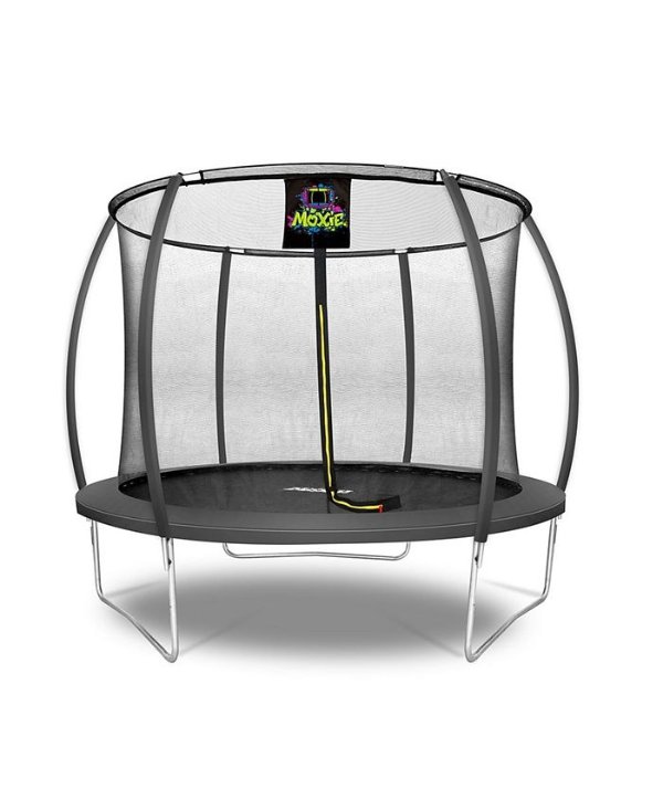 Pumpkin-Shaped Outdoor Trampoline Set with 10' Premium Top-Ring Frame Safety Enclosure