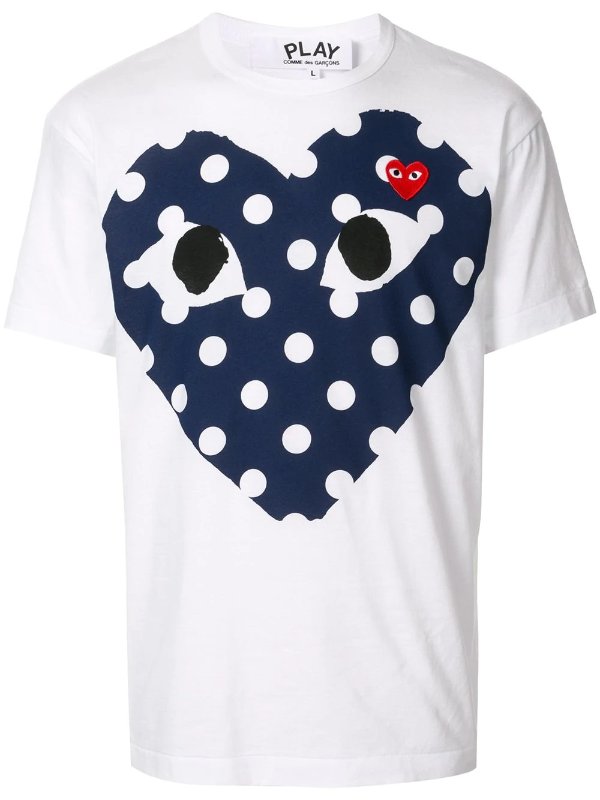 heart print crew neck T-shirt