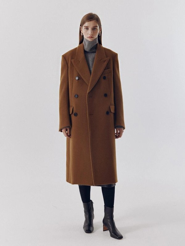 UNISEX NEW TAILORED DOUBLE-BREASTED CASHMERE COAT