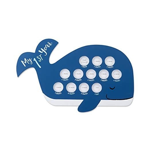 My First Year Whale Hanging Frame | Timeline Picture Frame for Babies by Month