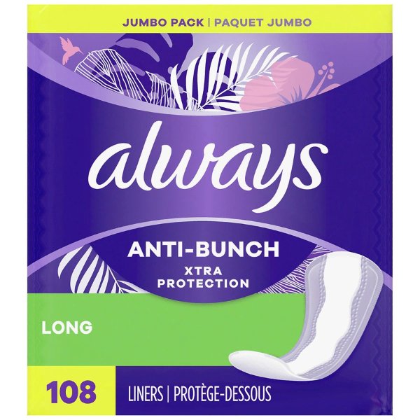 Anti-Bunch Xtra Protection Daily Liners Unscented, Long Absorbency