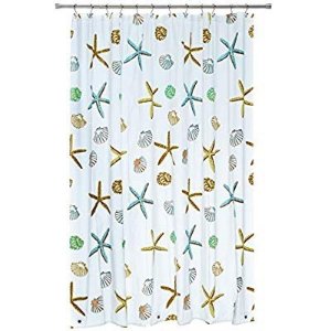 Blu-Pier Decorative PEVA Mildew Free Water Repellant Shower Curtain