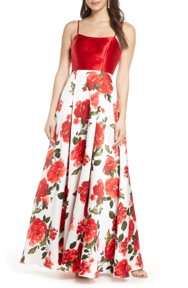 Floral Mikado Gown