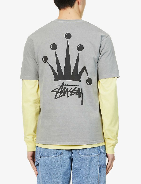 Crown brand-print cotton-jersey T-shirt
