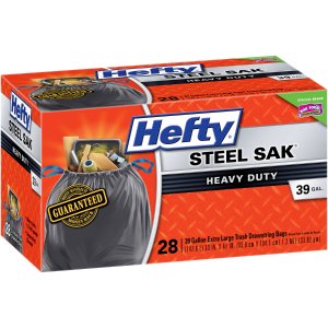 Hefty 28-Count 39-Gallon Scent Free Indoor/Outdoor Construction Trash Bags