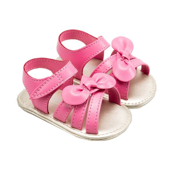 Pink Bow Velcro Sandals