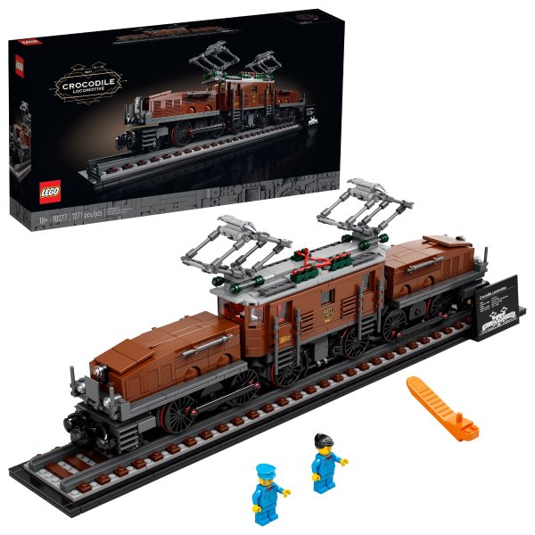 Crocodile Locomotive 10277 Building Toy; Relaxing Project for Adults Who Love Model Kits and Train Sets (1,271 Pieces)