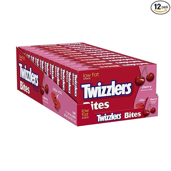 Licorice Candy, Cherry, Bites (Pack of 12)