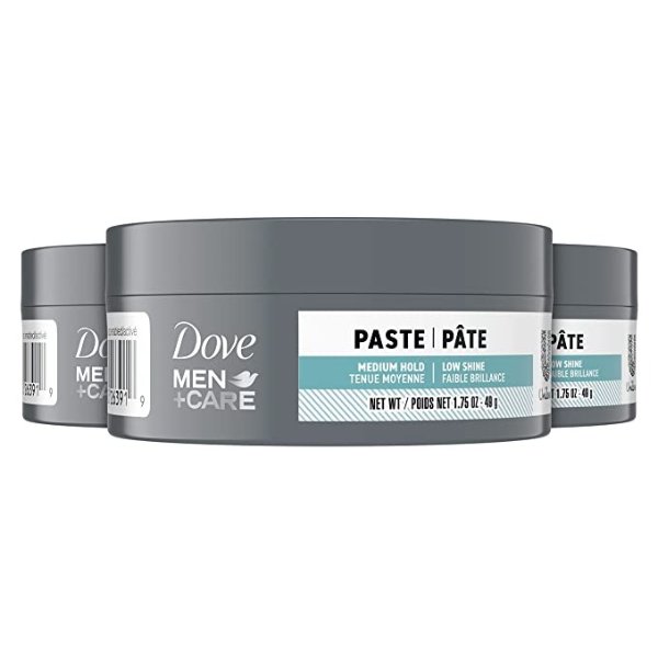 Men+Care Styling Aid Hair Product for a Medium Hold Sculpting Hair Paste Hair Styling for a Textured Look With A Matte Finish 1.75 oz 3 count