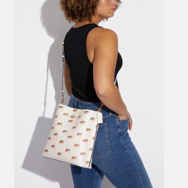 Mollie Bucket Bag With Strawberry Print