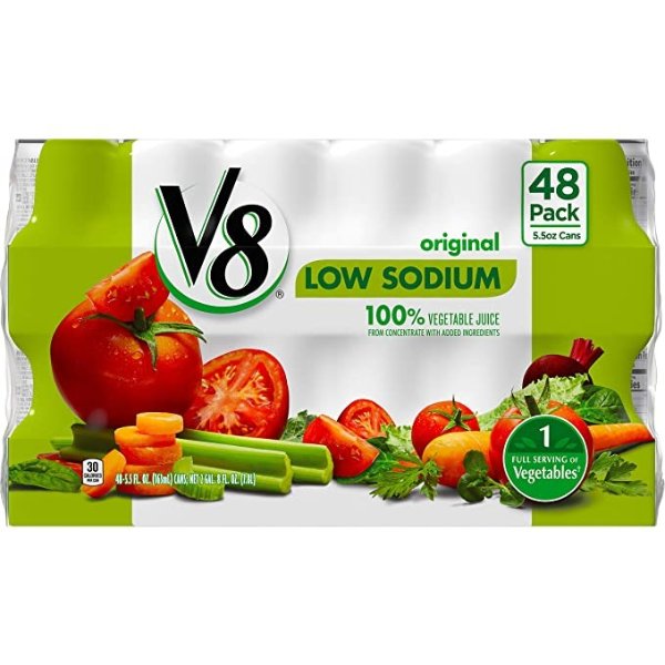 V8 低钠100％蔬菜汁 5.5oz 48罐