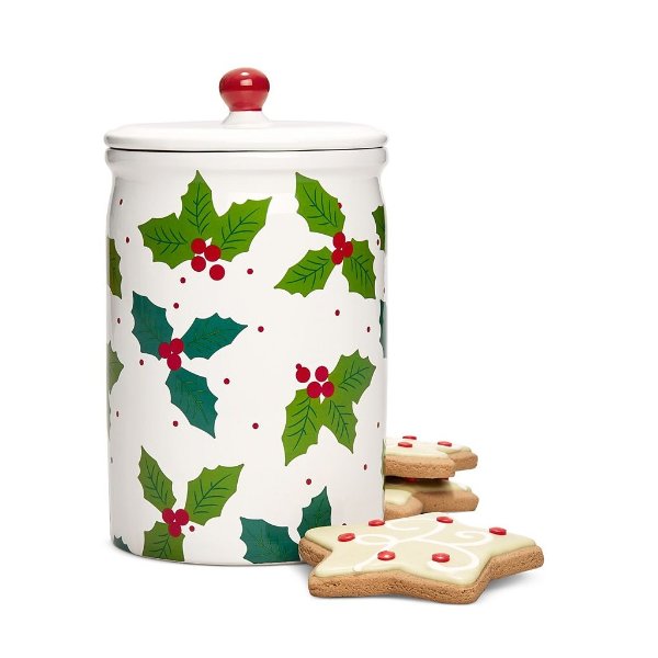Holly Cookie Jar, Created for Macy's