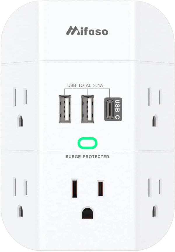 Mifaso Wall Surge Protector Outlet Extender