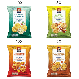 Quaker Rice Crisps, 4 Flavor Variety Mix, 30 count