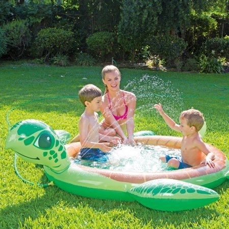 带喷水 海龟造型充气小泳池